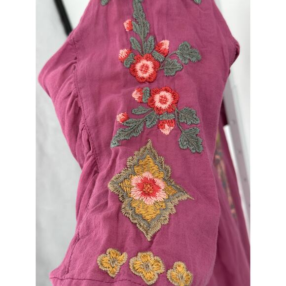 Johnny Was Biya Violet Irma Embroidered 3/4 Sleeve‎ Blouse Small B11423B6 New - Picture 10 of 10
